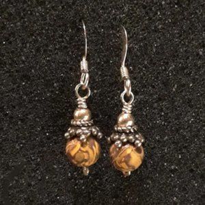 Tiger Eye & Sterling Silver Earrings